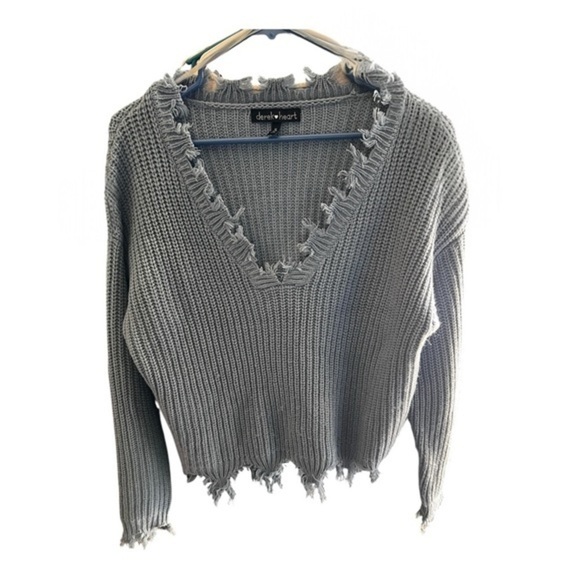 Derek Heart Sweaters - Derek Heart Distressed Blue Sweater